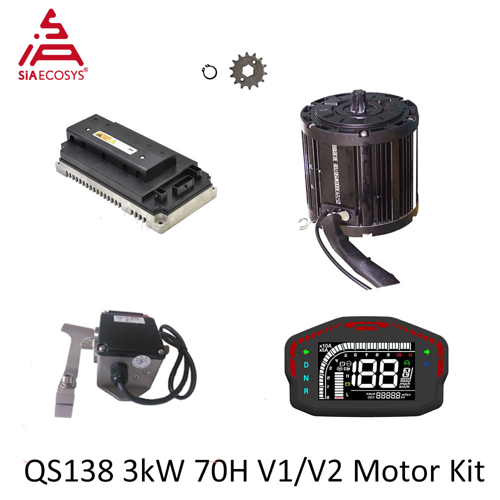 QSMOTOR QS138 3000W 72V Mid Dr - Mid Drive Motor Kit 72V 3000W 评论和价格