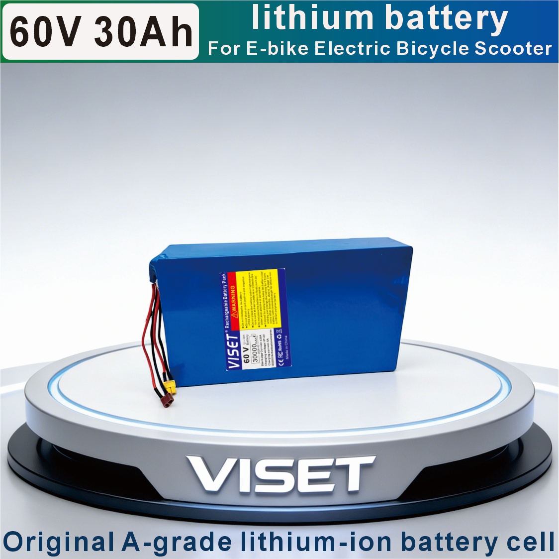 VISET 60V 30AH Bicycle 18650 M - 60V 30Ah Electric Scooter Battery 评论和价格