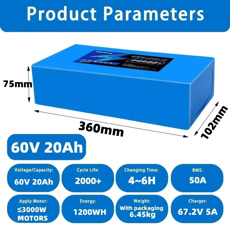 Aleaivy 60V 20AH 30AH 21700 Li - 60V 30Ah Electric Scooter Battery 评论和价格