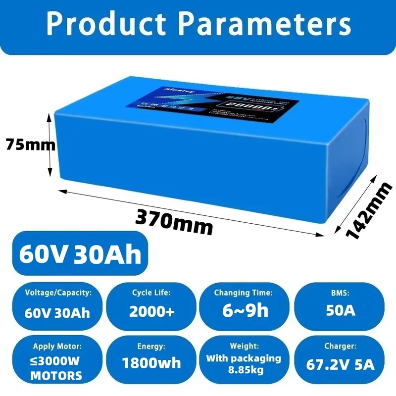 Aleaivy 60V 20AH 30AH 21700 Li - 60V 30Ah Electric Scooter Battery 评论和价格