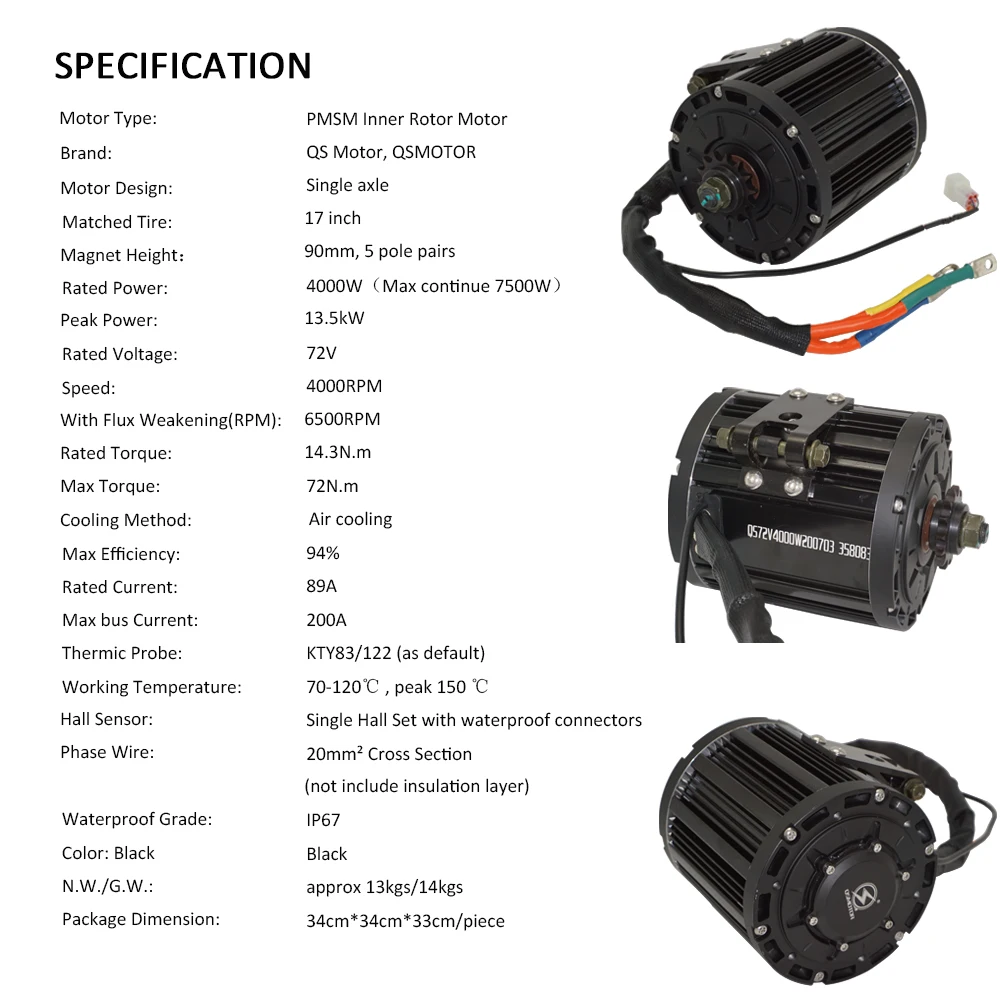 QS138 90H Mid Drive Motor Kit  - Electric Motorcycle Conversion Kit 72V 评论和价格