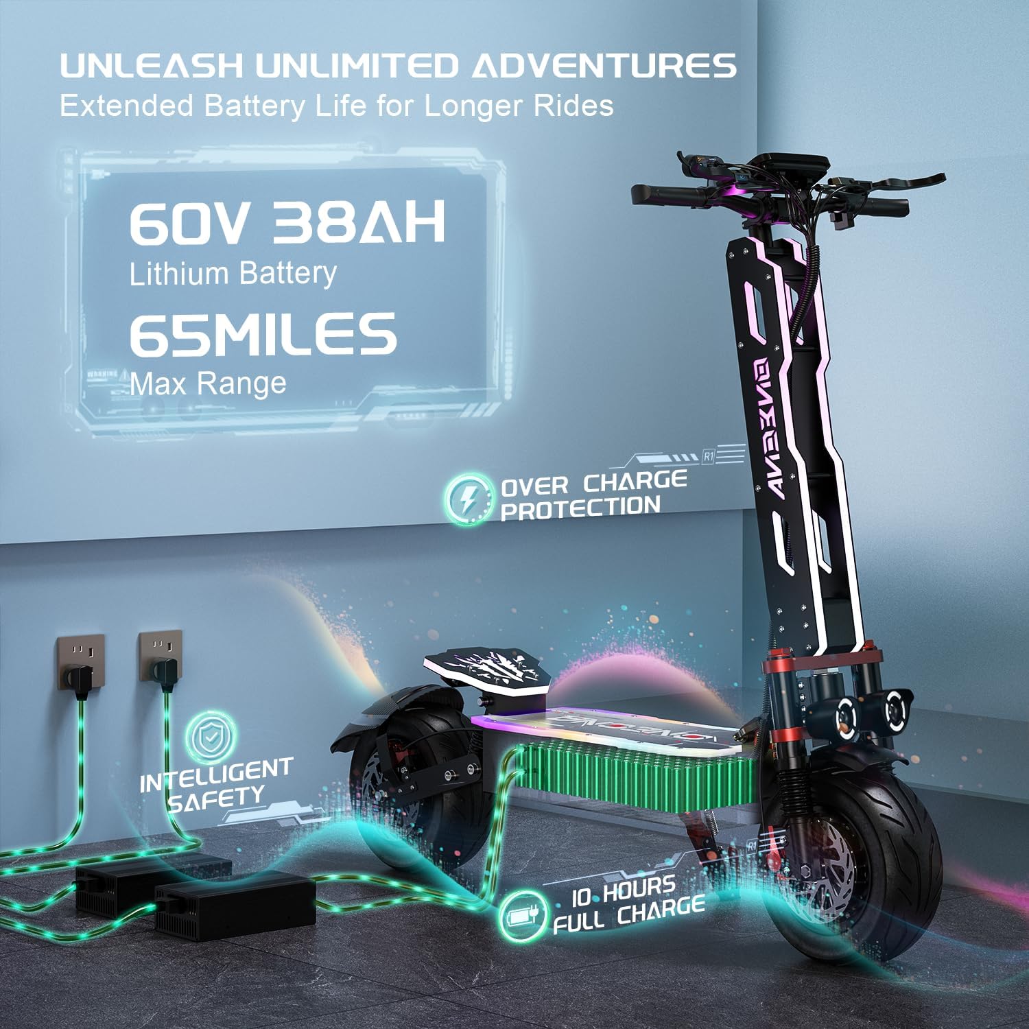 ONECNA NEW GT9 GT8 GT7 Adult E - 60V 5600W Dual Motor Electric Scooter 评论和价格