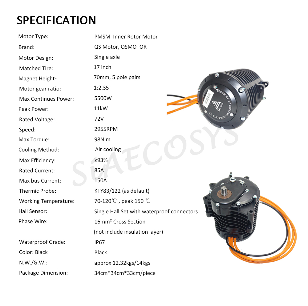 QSMOTOR 138 3000W V3 70H 5500W - Mid Drive Motor Kit 72V 3000W 评论和价格